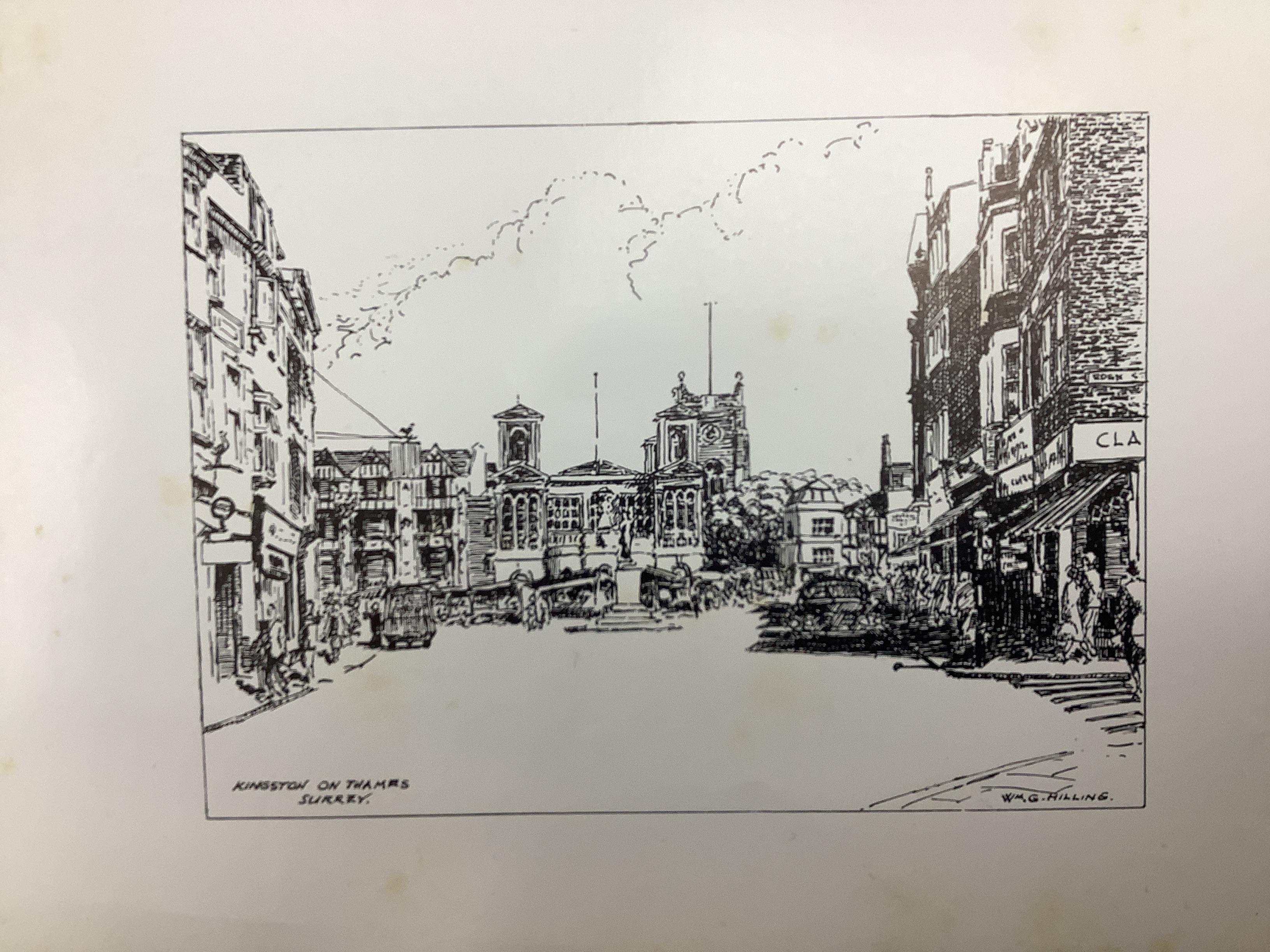 William Hilling (20th. C) large collection of pen and ink sketches, English landscapes and scenes, most signed and inscribed, together with various printed booklets depicting his work